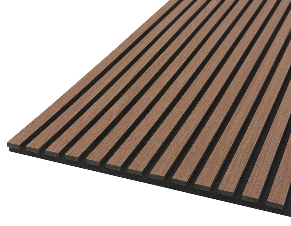 Hljóðdempandi plata Quanti 2440x520x18mm valhneta Fibrotech