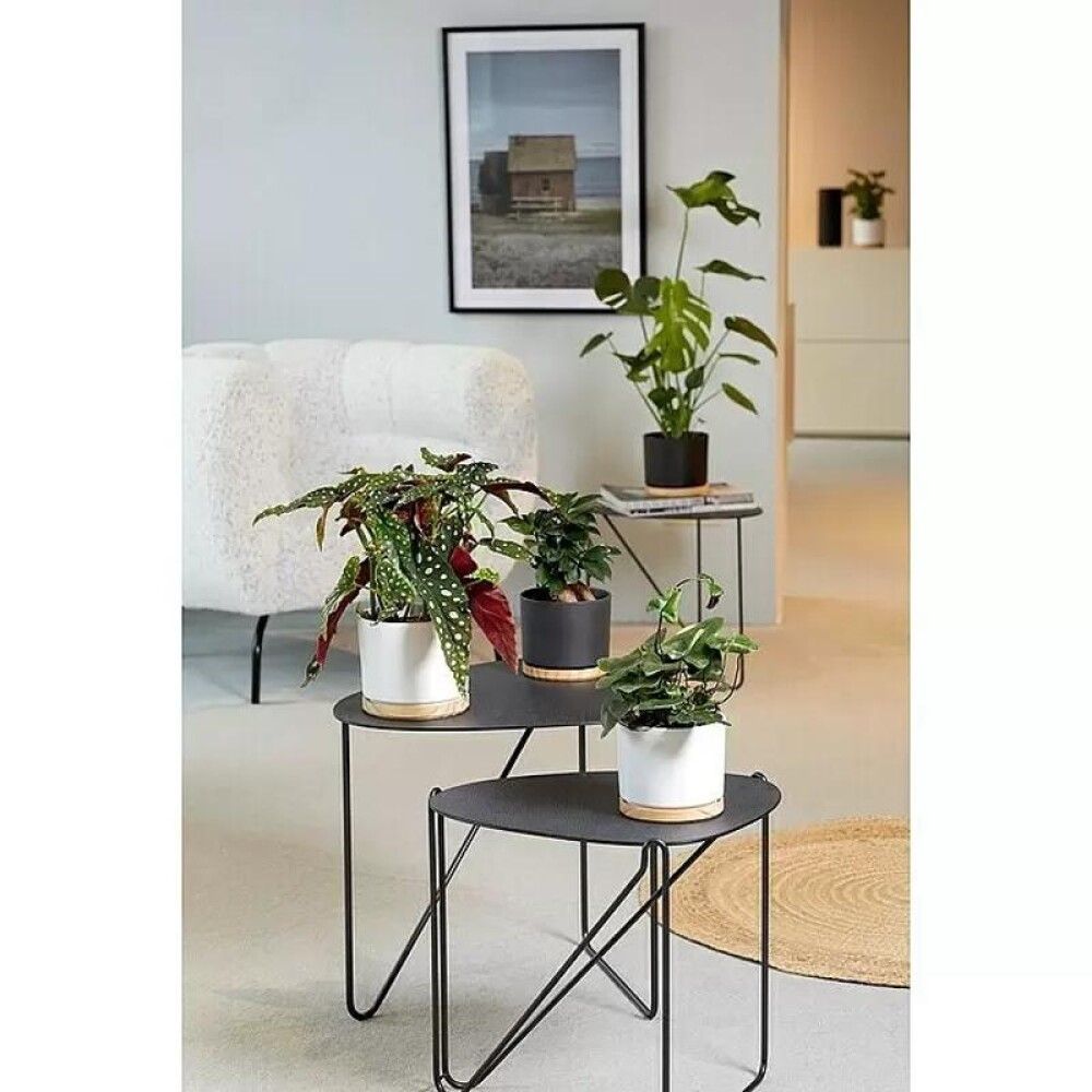 Blómapottur Oslo Ø22cm dökkgrár/tré