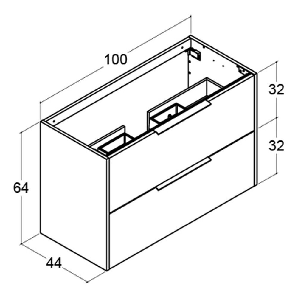 Handlaugaskápur Scanbad 64x100x44cm matt ljósblá