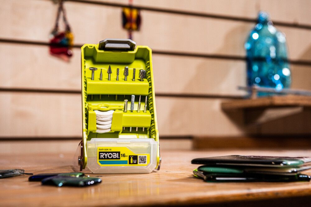 Módelfræsisett skurðar og fræs Ryobi RAR100K-16 16 stk