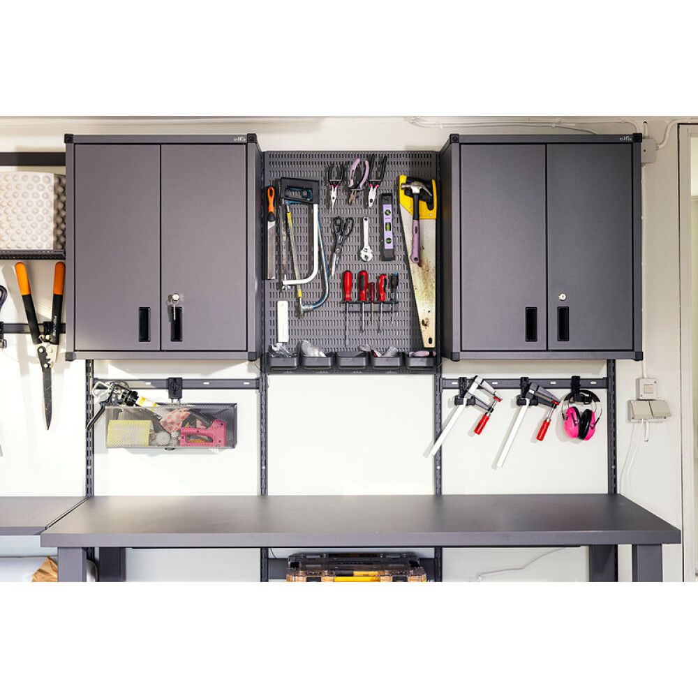 Bakki fyrir veggtöflu Elfa Garage+ matt grár