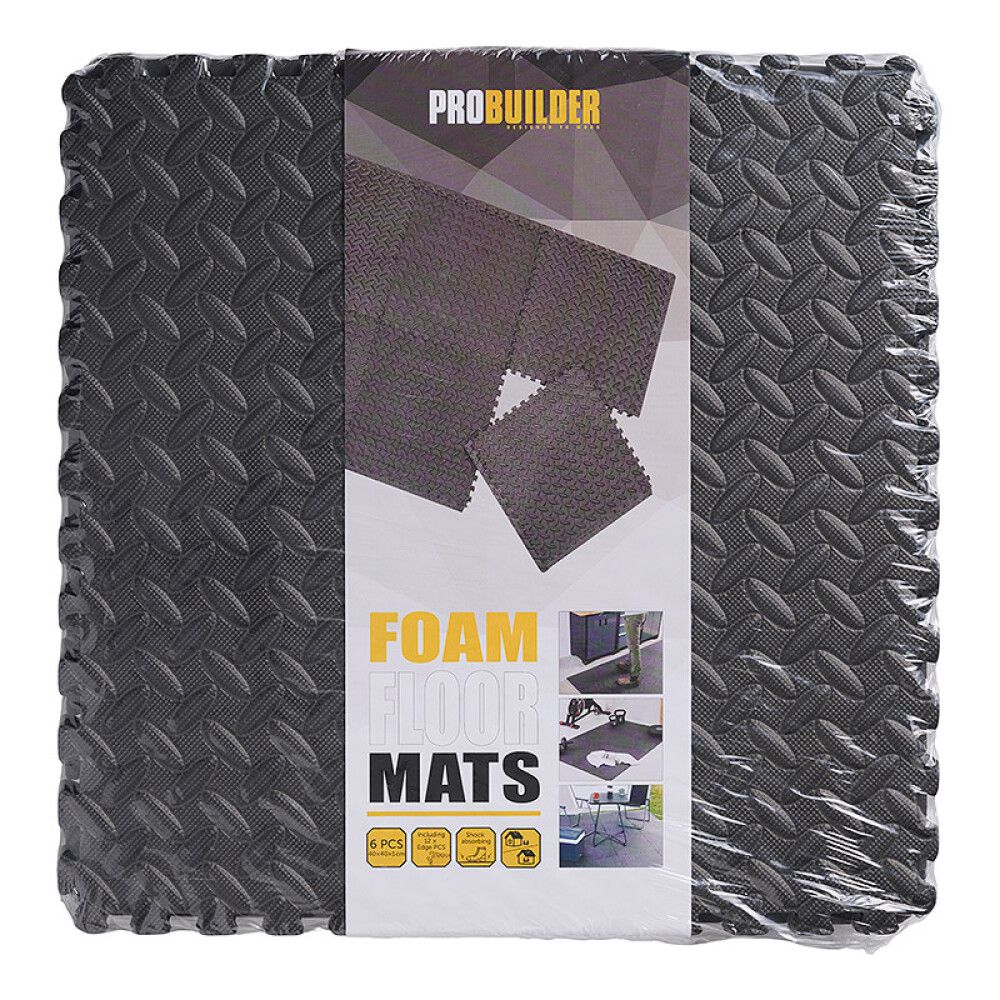 Bílskúrsmotta 40x40cm 6stk