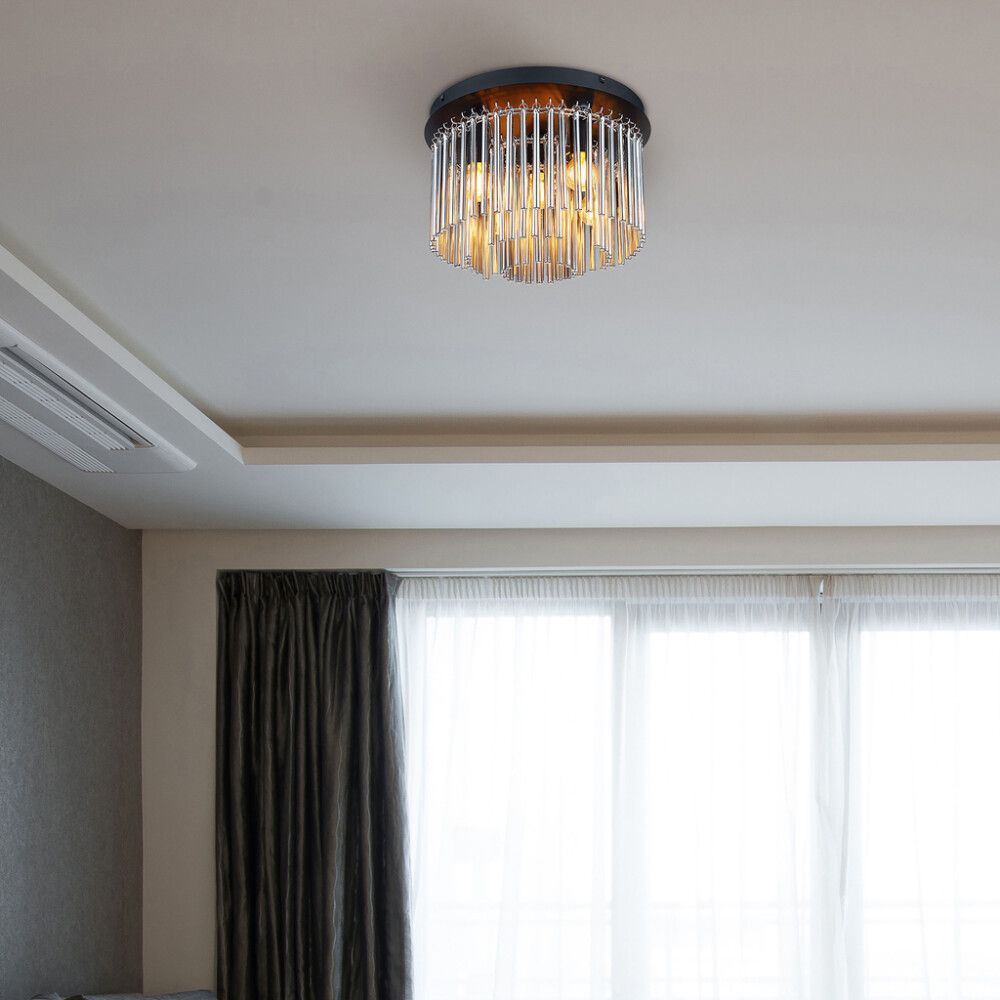 Loftljós 5xE14 Globo Gorley Ø32cm svart