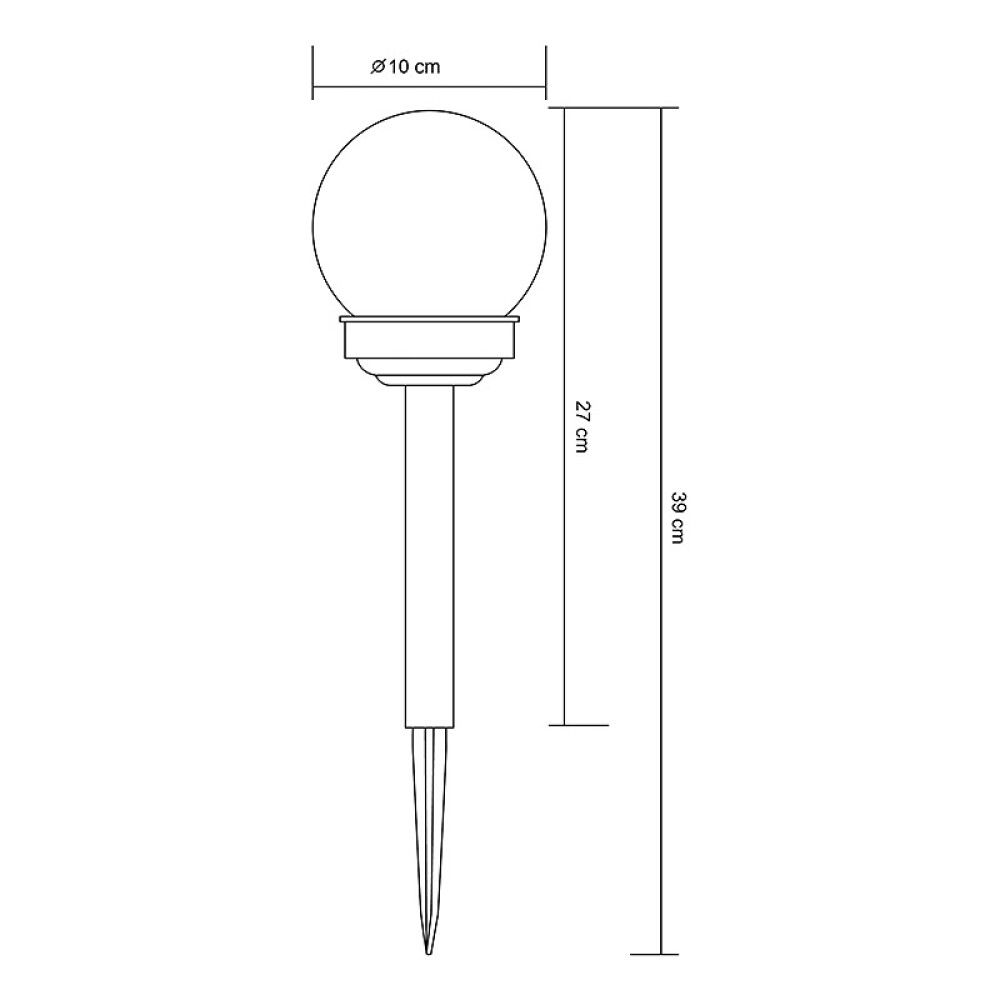 Garðljós kúla með sólarsellu Globo Ø10X35cm 