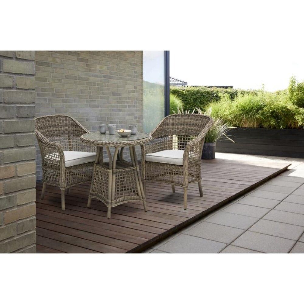 Kaffisett garðborð Ø69cm og 2 stólar Elise