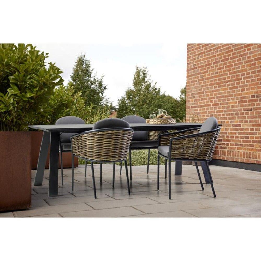 Garðborð 220x100cm Cathrine og 4 stólar Joasefine