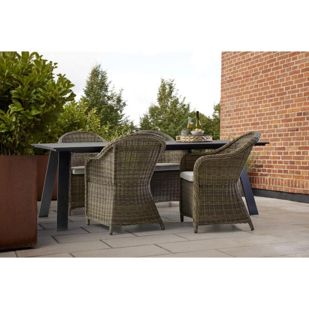 Garðborð 220x100cm Cathrine og 4 stólar Nadia