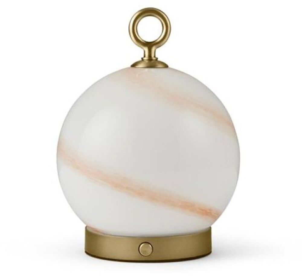 Borðlampi LED Stockholm Ø15 cm marmara brúnn