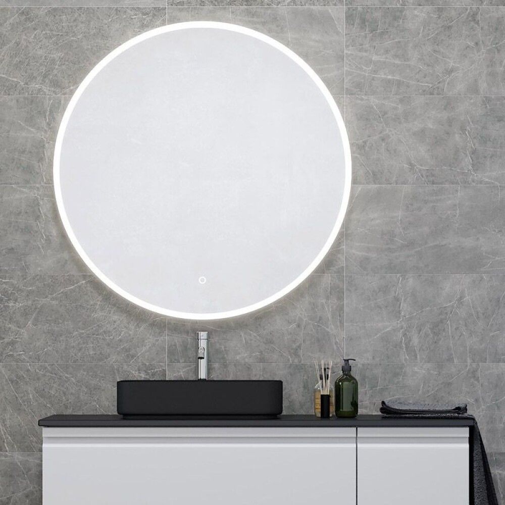 Spegill hringlaga LED rammi 100 cm Skärgård