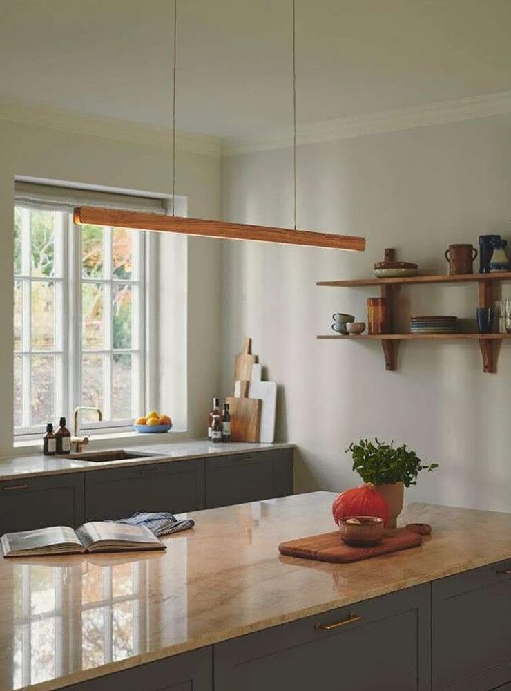 Hangandi ljós LED Ilgas 114cm viður