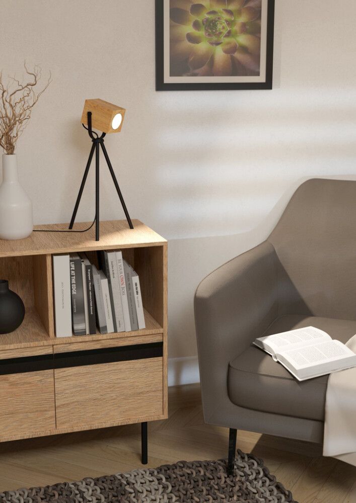 Borðlampi Ayles GU10 viður/svartur