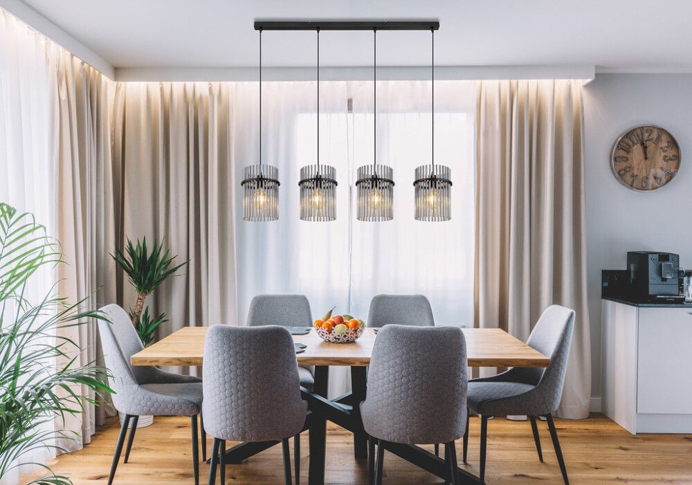 Hangandi ljós 4xE27 Globo Gorley Ø20cm svart