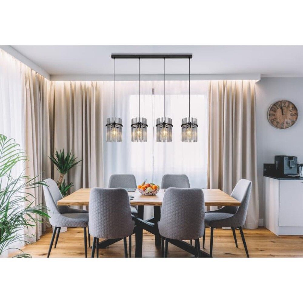 Hangandi ljós 4xE27 Globo Gorley Ø20cm svart