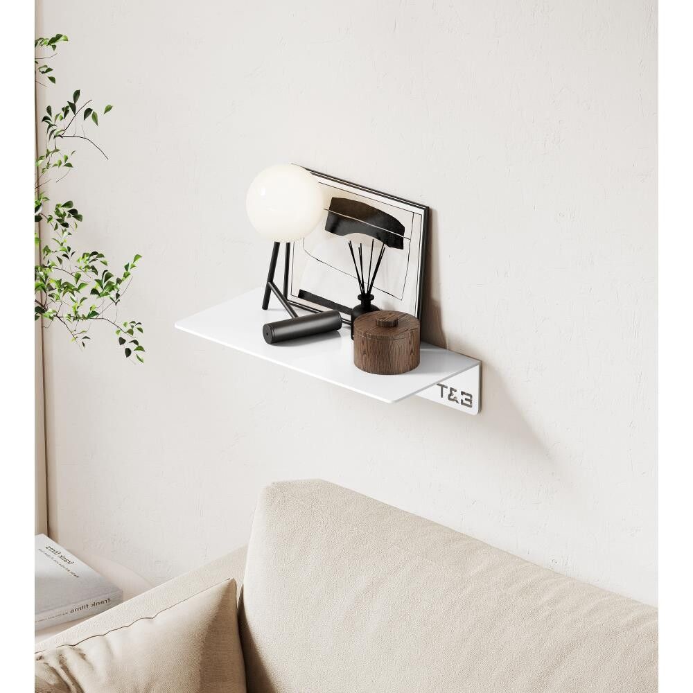 Baðherbergis hilla límfest M T1 T&B matt hvít