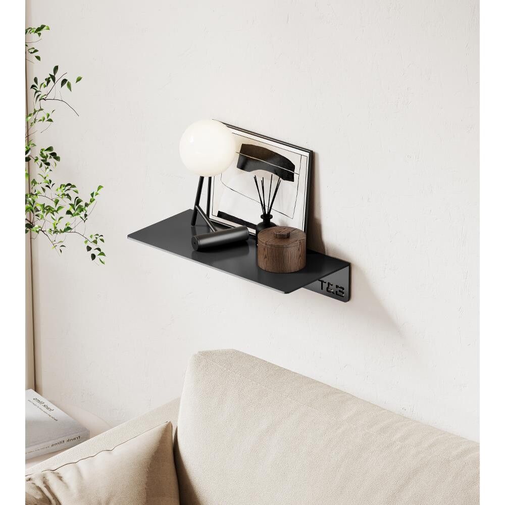 Baðherbergis hilla límfest M T1 T&B matt svört