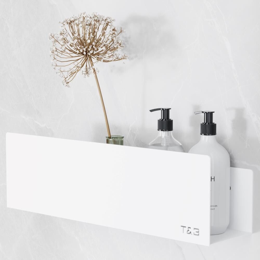 Baðherbergis hilla límfest M T2 T&B matt hvít