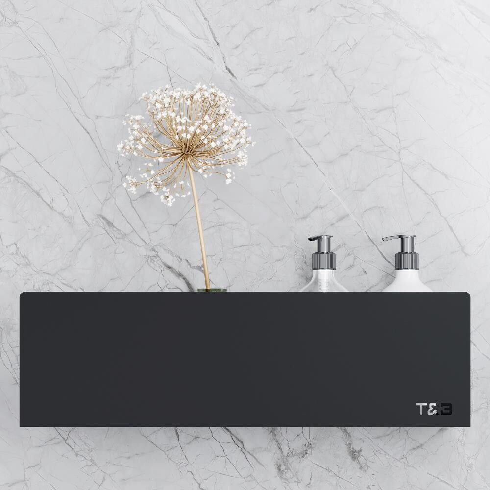 Baðherbergis hilla límfest M T2 T&B matt svört