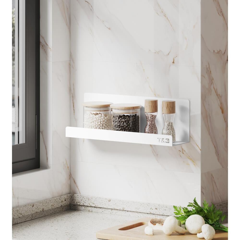 Baðherbergis hilla límfest T4 T&B matt hvít