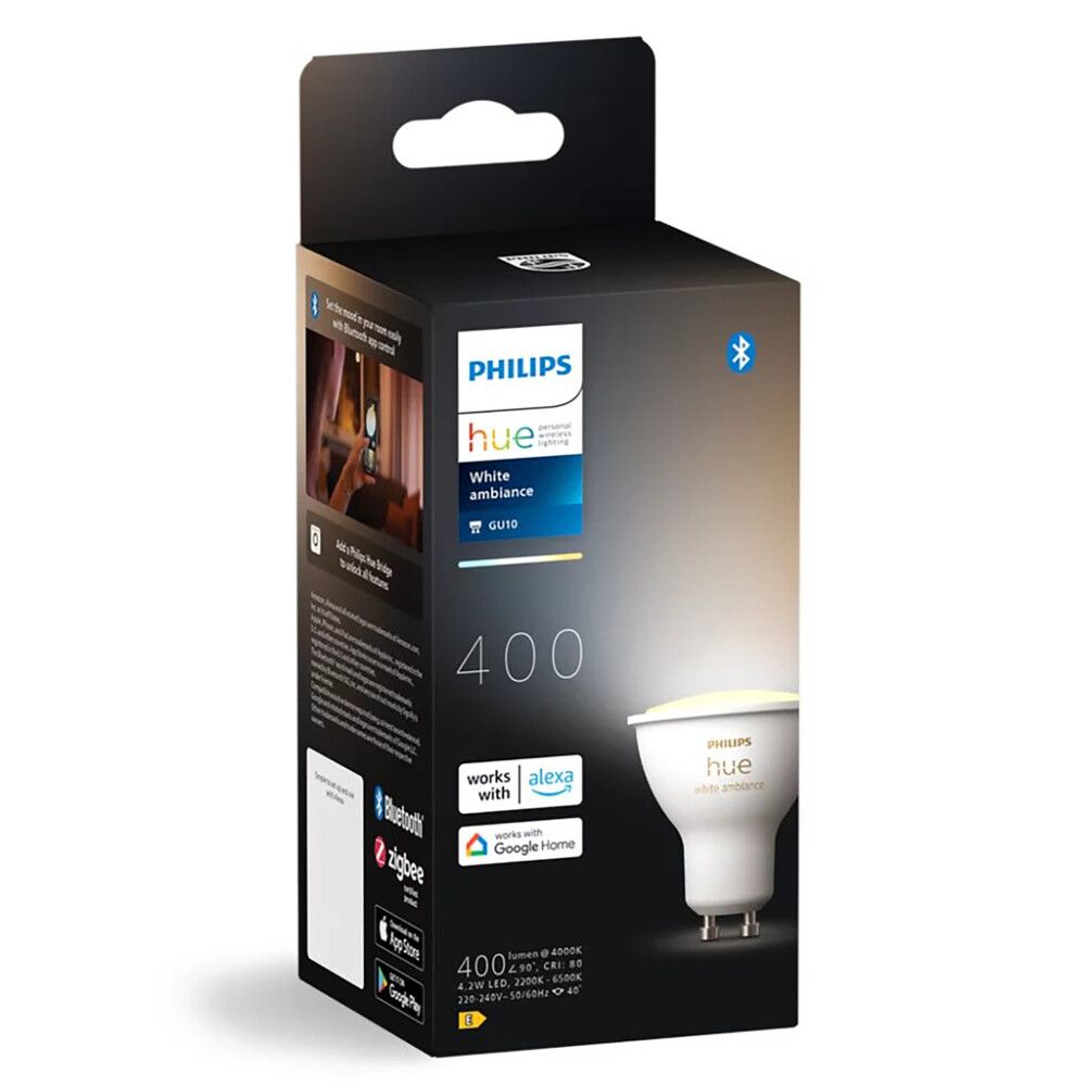 Ljósapera GU10 350lm Philips Hue White Ambiance