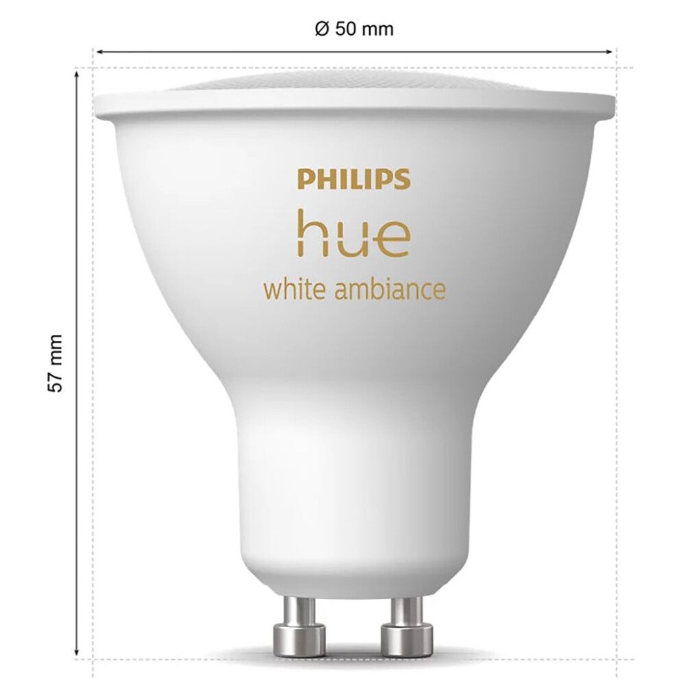 Ljósapera GU10 350lm Philips Hue White Ambiance