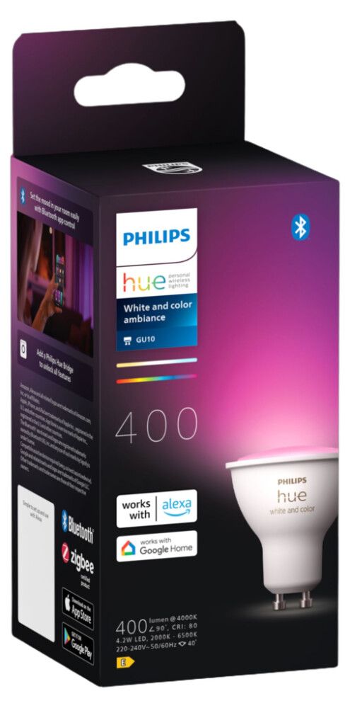 Ljósapera GU10 4,2W Philips Hue Color Ambiance