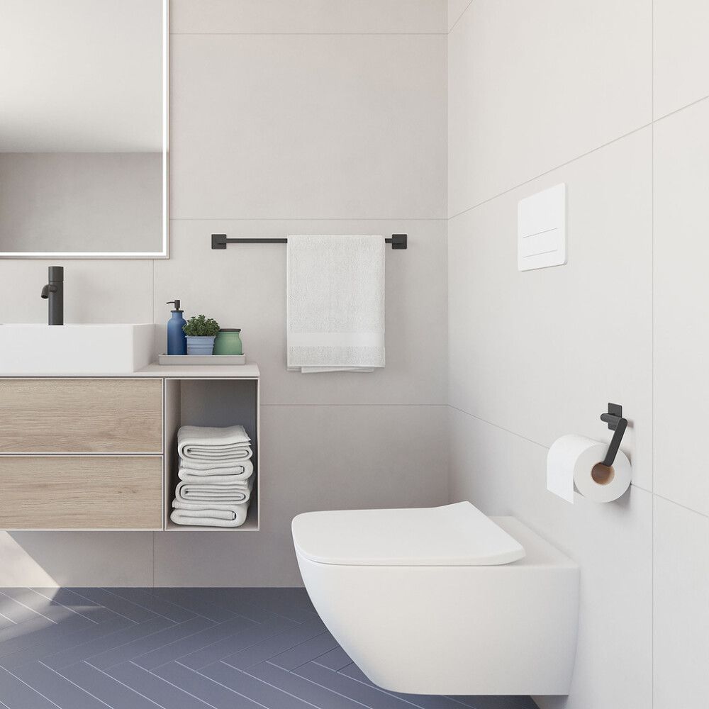 Salernisrúlluhaldari Beslagsboden límfestur matt svartur