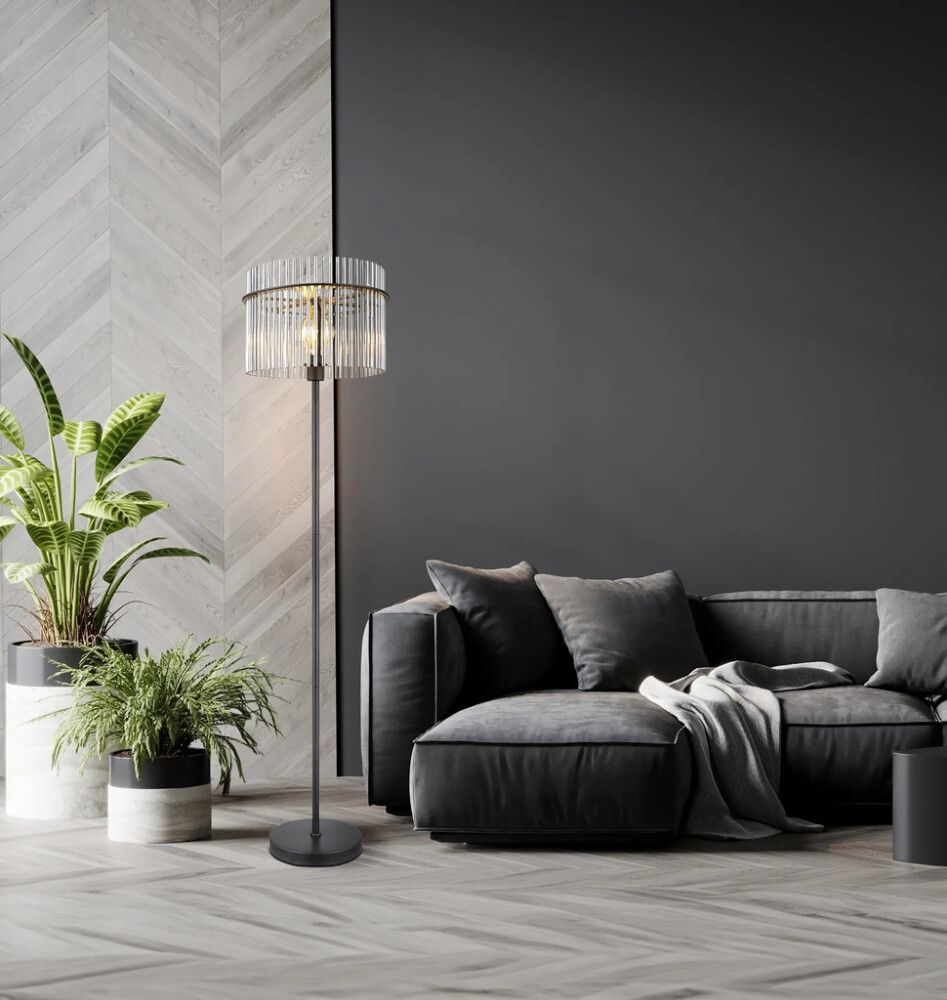 Gólflampi E27 60W Ø38 x 152 cm Globo Gorley svartur