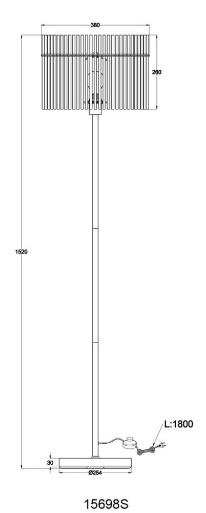 Gólflampi E27 60W Ø38 x 152 cm Globo Gorley svartur
