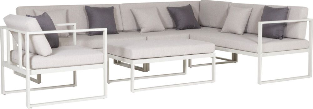 Garðsett fyrir 6 Skepparholmen grátt Sunfun