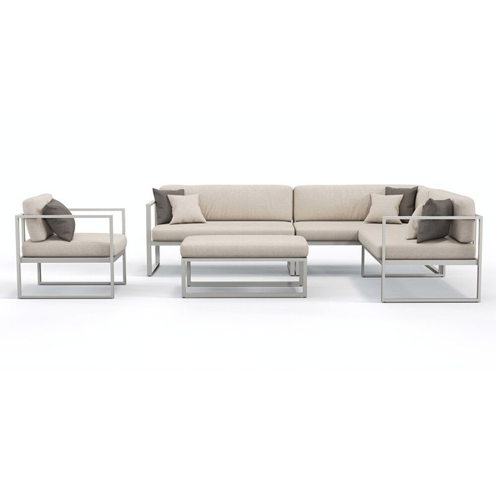 Garðsett fyrir 6 Skepparholmen grátt Sunfun