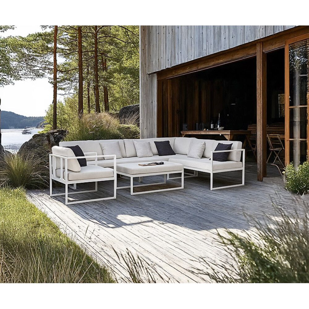 Garðsett fyrir 6 Skepparholmen grátt Sunfun