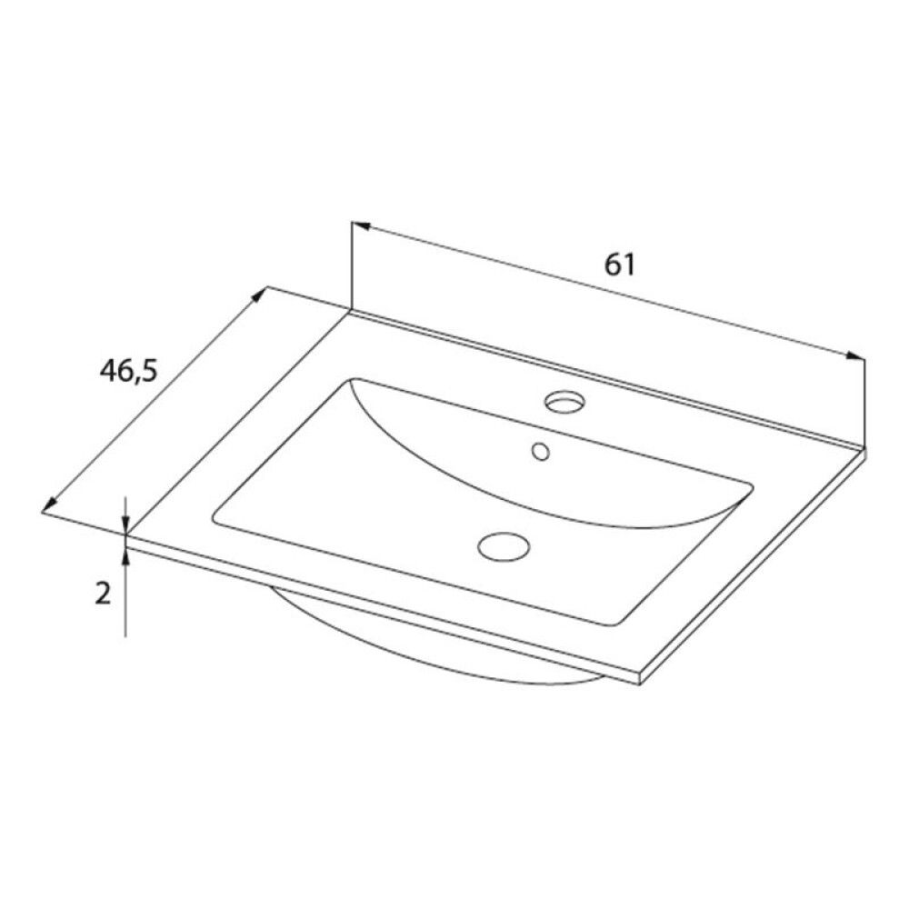 Baðinnrétting með handlaug 60 cm Camden Integrated Marakesh
