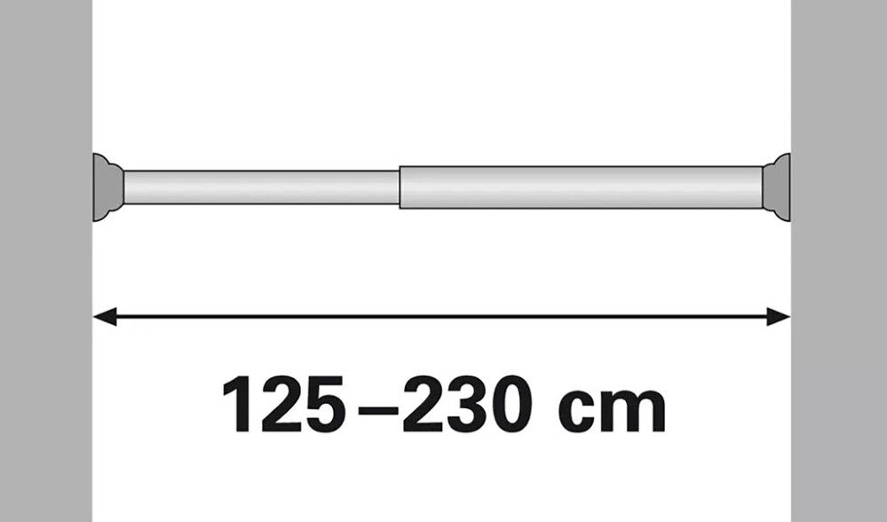 Sturtustöng þrýstistöng 125-230cm Diaqua svört