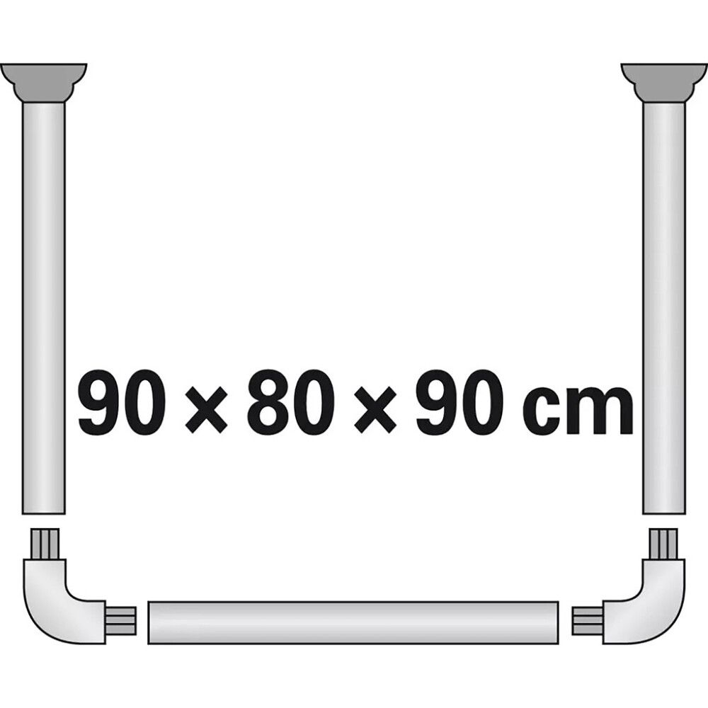 Sturtustöng 90x80x90cm Diaqua hvít