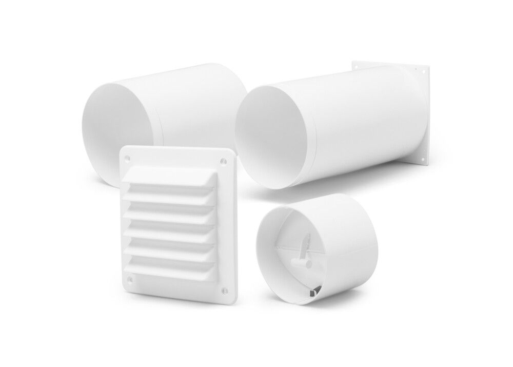 Loftventil sett Ø104mm 13+18,5cm YVG100 hvítt