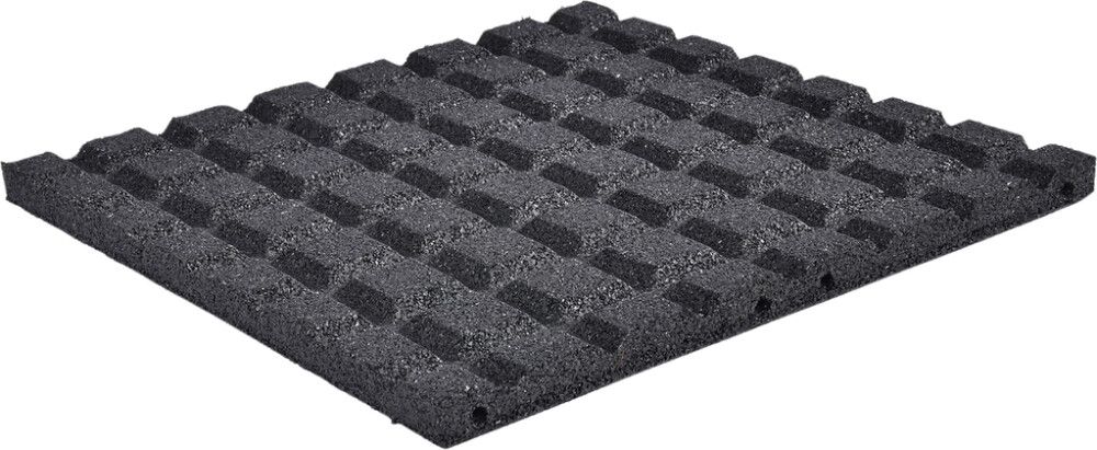 Gúmmíhella 50x50x3cm svört