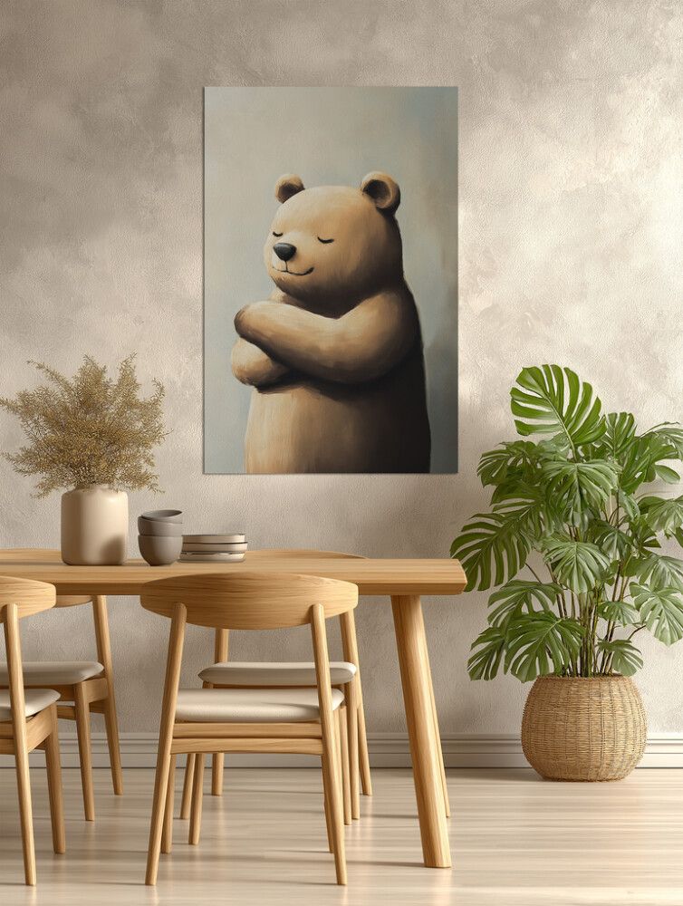 Hljóðvistarmynd björn lokuð augu 800x1220x20 mm InEx