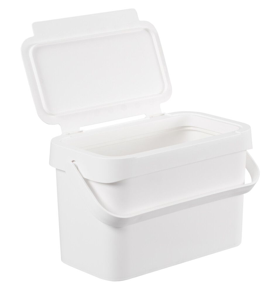 Ruslatunna fyrir lífrænt 5L Collect Biowaste hvít