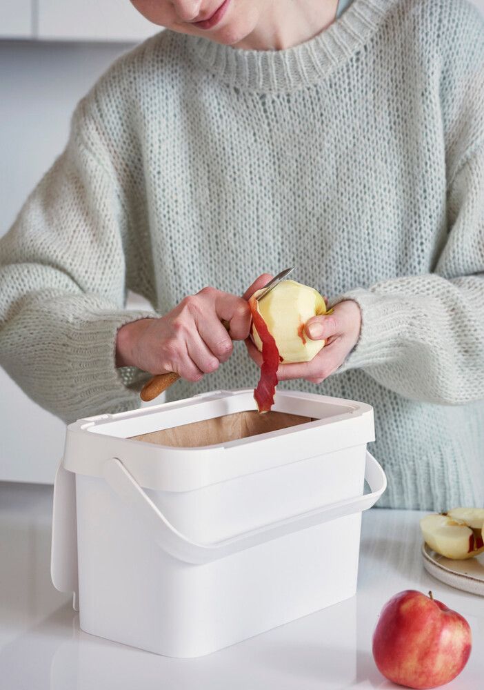 Ruslatunna fyrir lífrænt 5L Collect Biowaste hvít