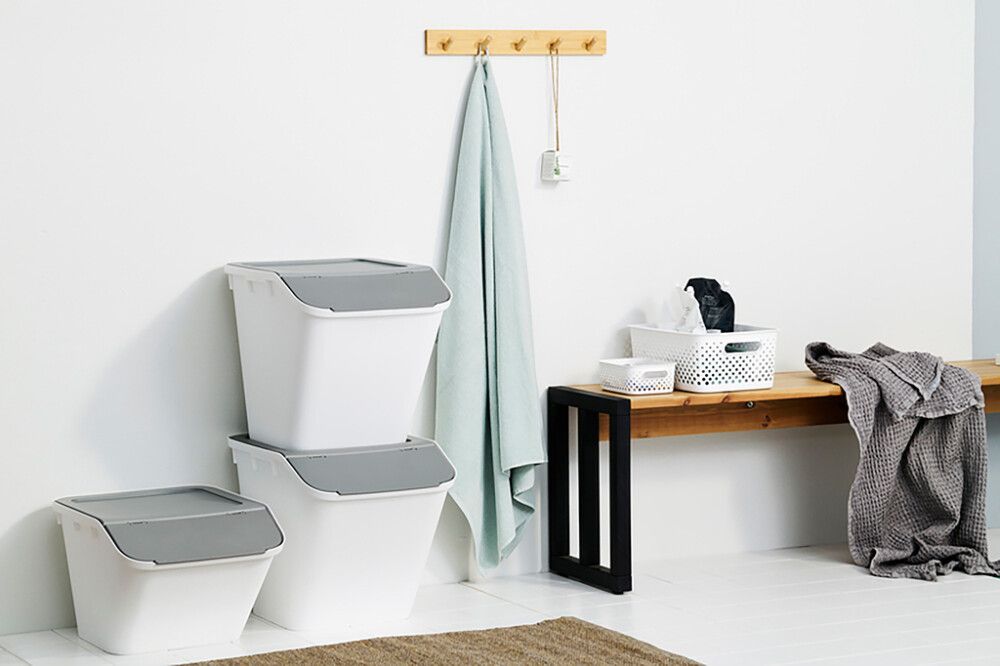 Flokkunartunna 51L Collect Stack-It hvít