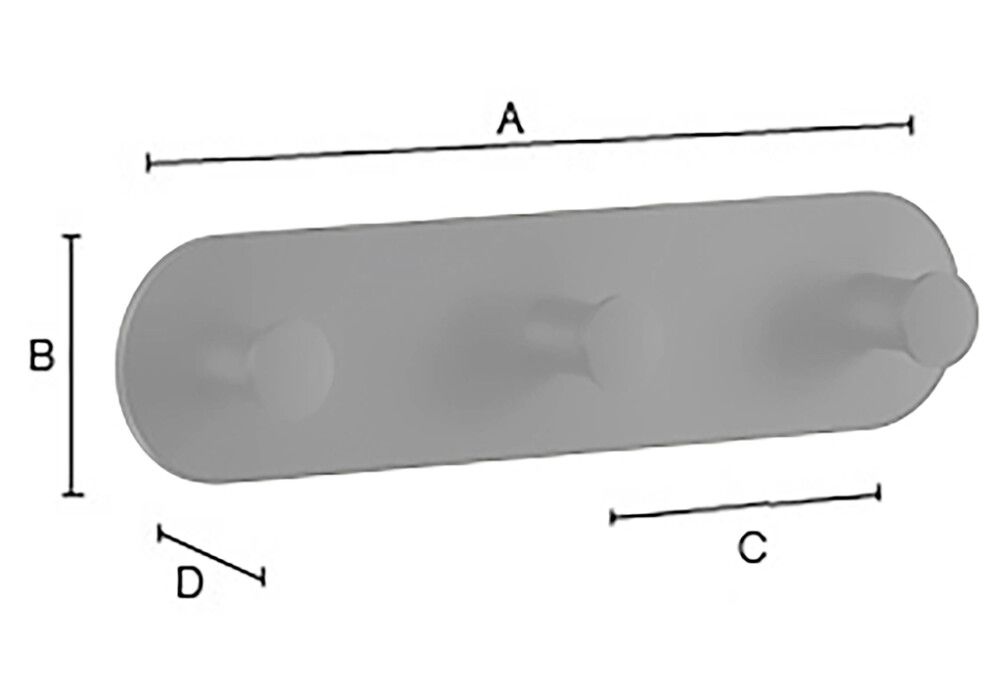 Snagi þrefaldur Smedbo Dot 195mm svartur