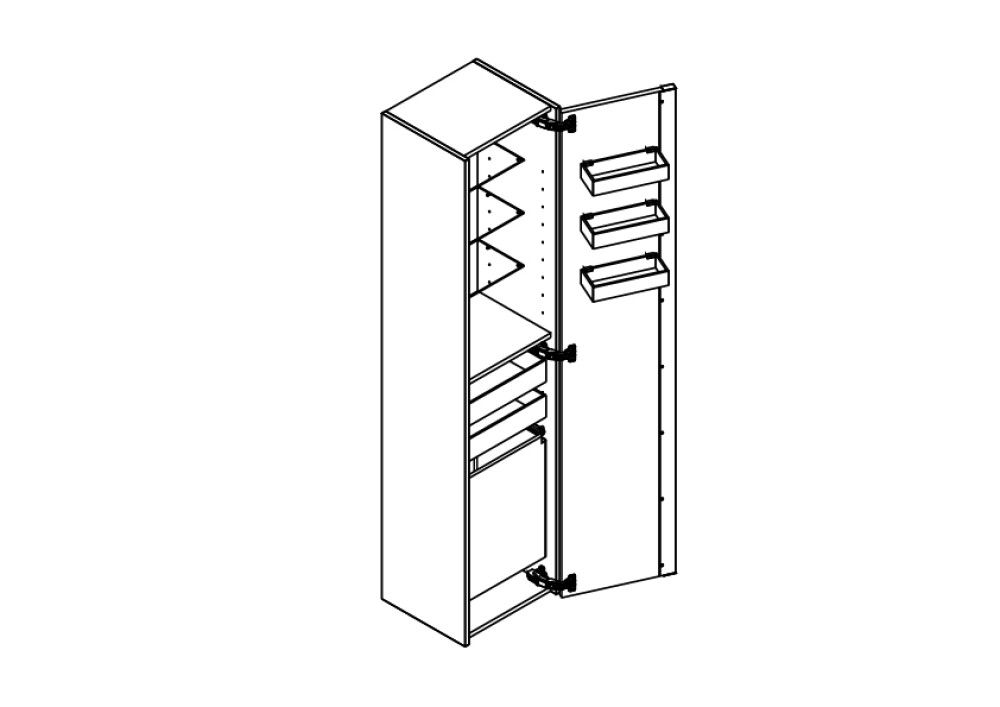Baðskápur hár 176x40x35cm Scanbad Luna C brún eik