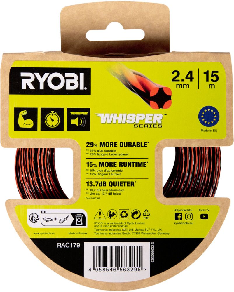 Sláttuþráður RAC179 2,4 mm x 15 m