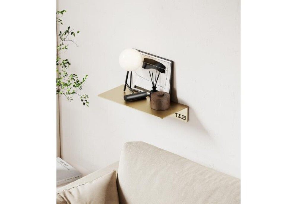 Baðherbergis hilla límfest M T1 T&B gyllt