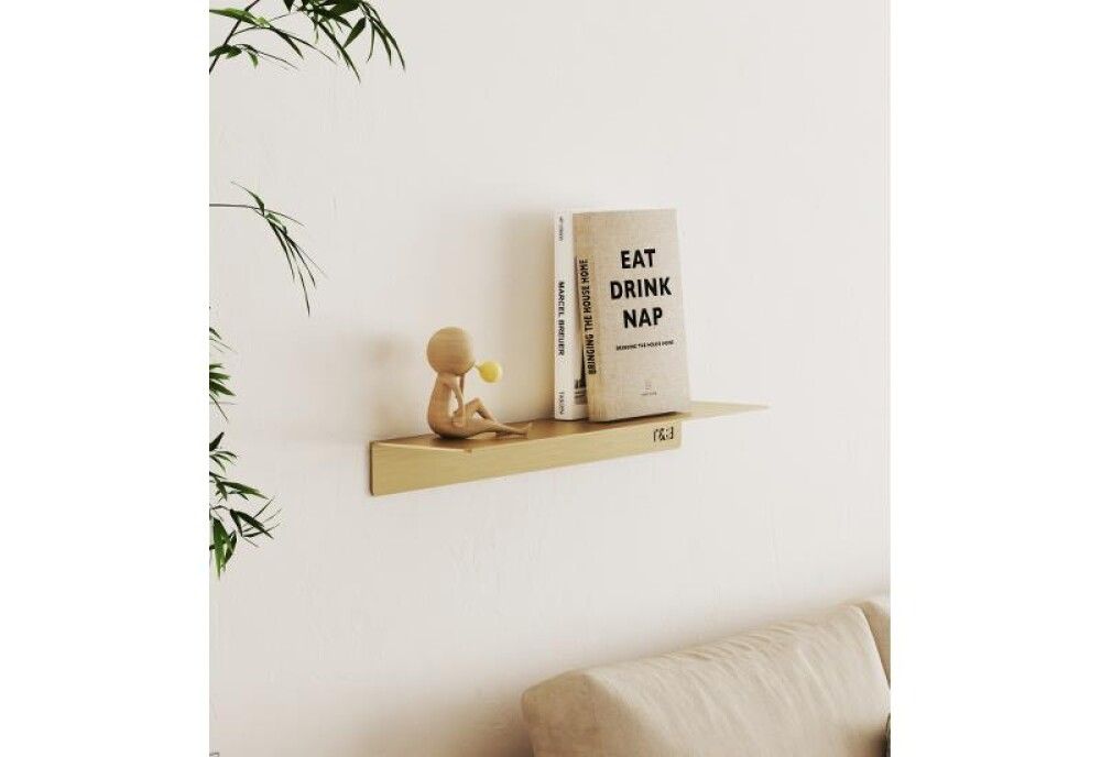 Baðherbergis hilla límfest L T1 T&B gyllt