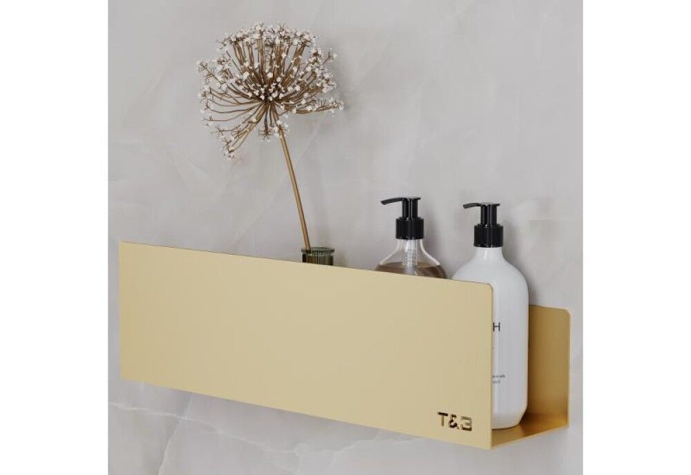 Baðherbergis hilla límfest M T2 T&B gyllt