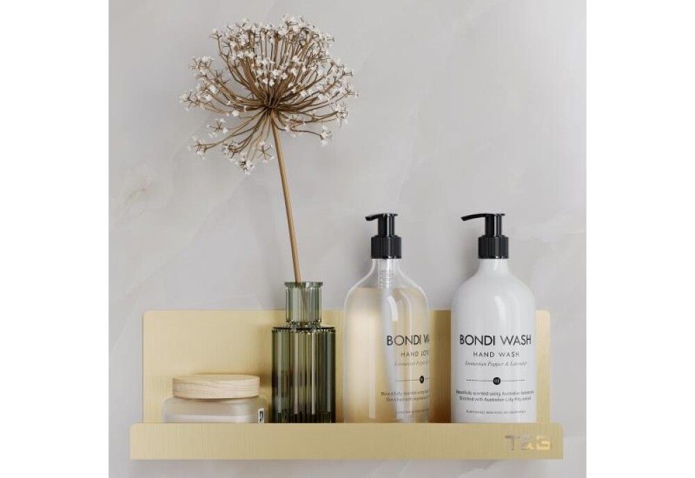 Baðherbergis hilla límfest T4 T&B gyllt