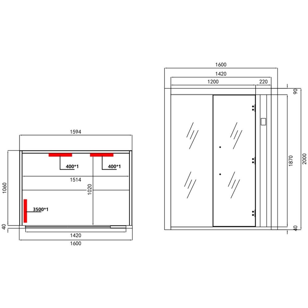 Saunaklefi infrarauður 160x110x200 cm Alaska