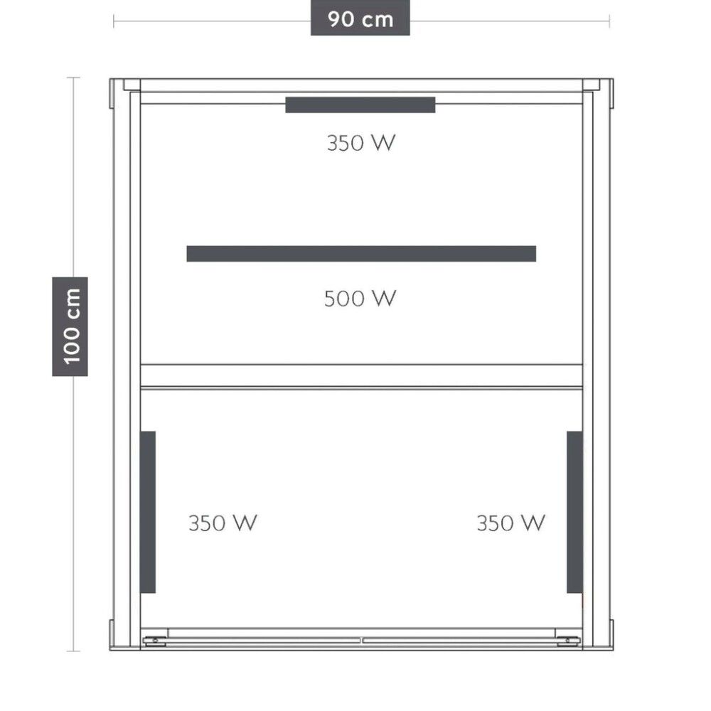 Saunaklefi infrarauður 90x100x195 cm Ruby