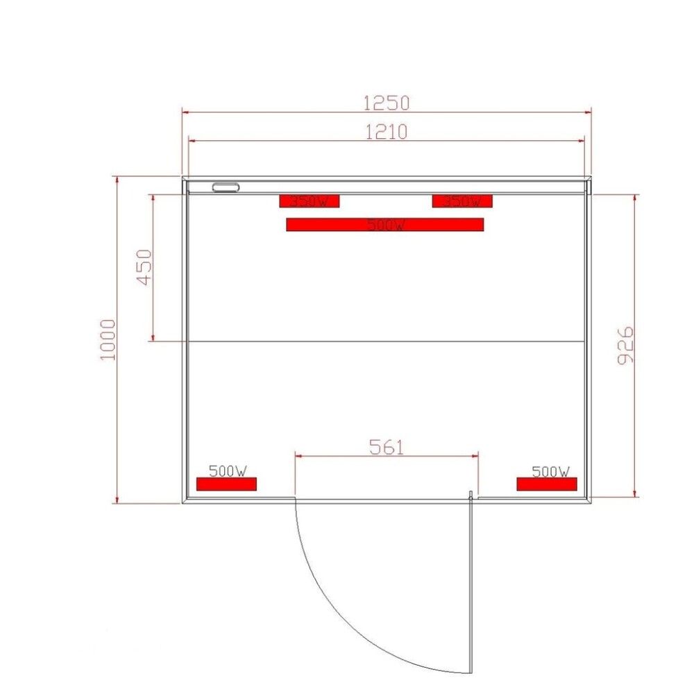 Saunaklefi infrarauður 125x100x190 cm Billund